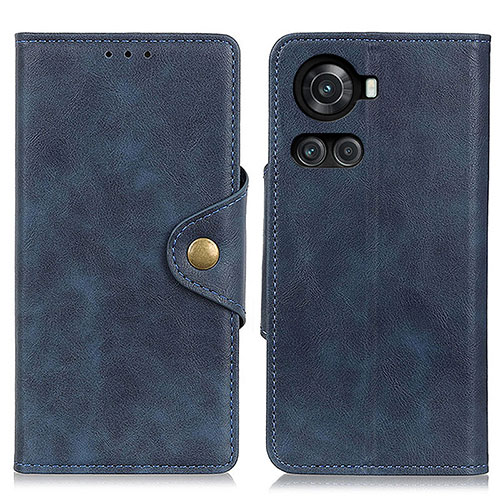 Leather Case Stands Flip Cover Holder N06P for OnePlus 10R 5G Blue