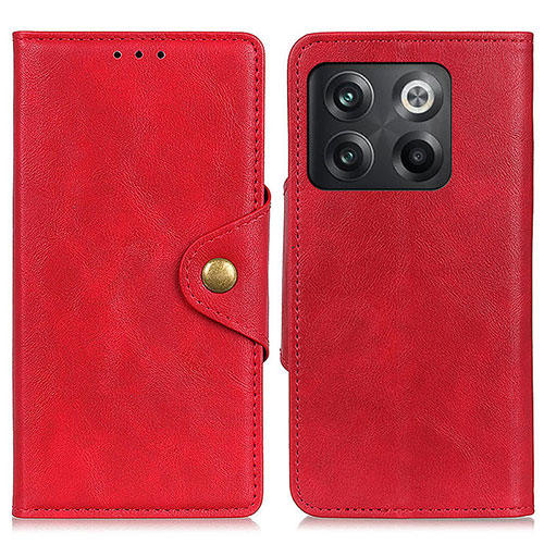 Leather Case Stands Flip Cover Holder N06P for OnePlus 10T 5G Red