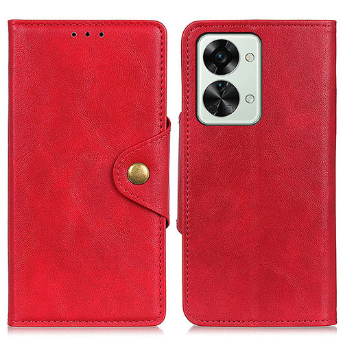 Leather Case Stands Flip Cover Holder N06P for OnePlus Nord 2T 5G Red