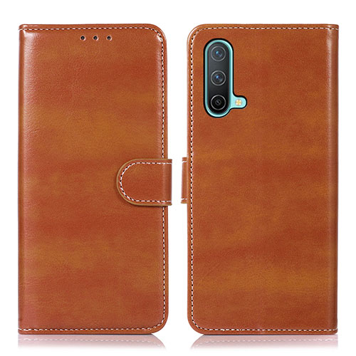 Leather Case Stands Flip Cover Holder N06P for OnePlus Nord CE 5G Brown