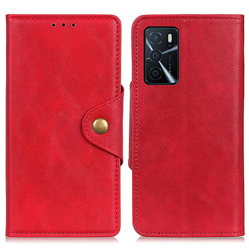 Leather Case Stands Flip Cover Holder N06P for Oppo A16s Red