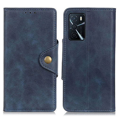 Leather Case Stands Flip Cover Holder N06P for Oppo A54s Blue