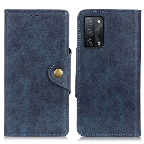 Leather Case Stands Flip Cover Holder N06P for Oppo A55 5G Blue