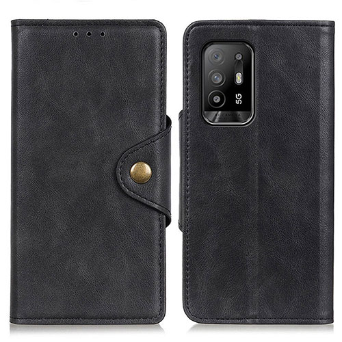 Leather Case Stands Flip Cover Holder N06P for Oppo A94 5G Black