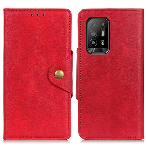 Leather Case Stands Flip Cover Holder N06P for Oppo A94 5G Red