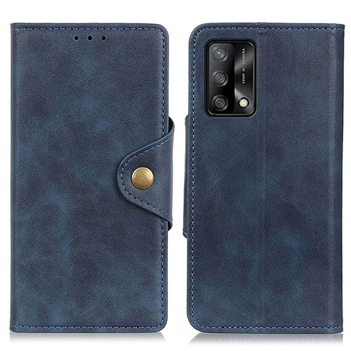 Leather Case Stands Flip Cover Holder N06P for Oppo F19 Blue