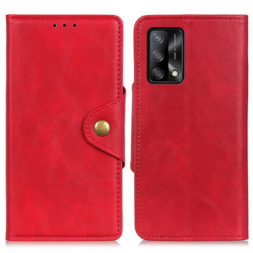 Leather Case Stands Flip Cover Holder N06P for Oppo F19s Red