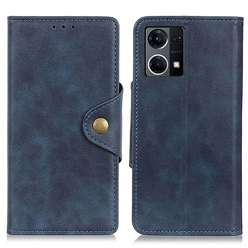 Leather Case Stands Flip Cover Holder N06P for Oppo F21 Pro 4G Blue