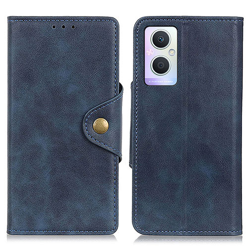 Leather Case Stands Flip Cover Holder N06P for Oppo F21 Pro 5G Blue