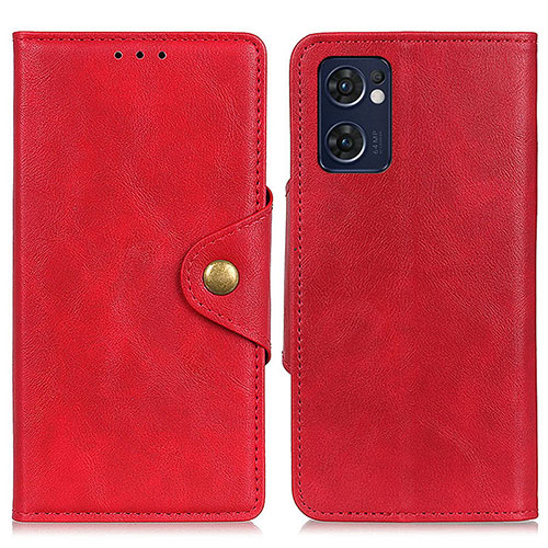 Leather Case Stands Flip Cover Holder N06P for Oppo Find X5 Lite 5G Red