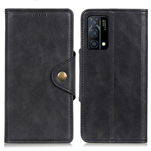 Leather Case Stands Flip Cover Holder N06P for Oppo K9 5G Black