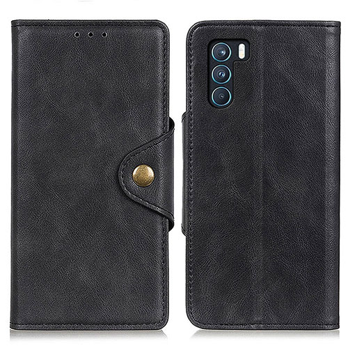 Leather Case Stands Flip Cover Holder N06P for Oppo K9 Pro 5G Black