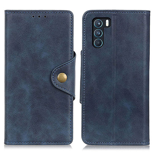 Leather Case Stands Flip Cover Holder N06P for Oppo K9 Pro 5G Blue