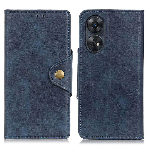 Leather Case Stands Flip Cover Holder N06P for Oppo Reno8 T 4G Blue