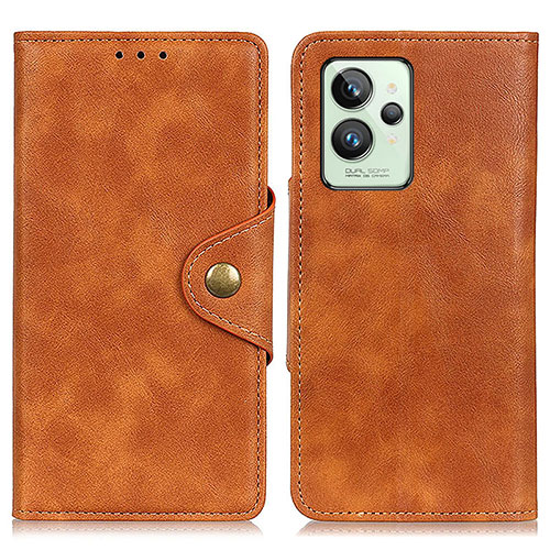 Leather Case Stands Flip Cover Holder N06P for Realme GT2 Pro 5G Brown