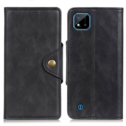 Leather Case Stands Flip Cover Holder N06P for Realme Narzo 50i Black