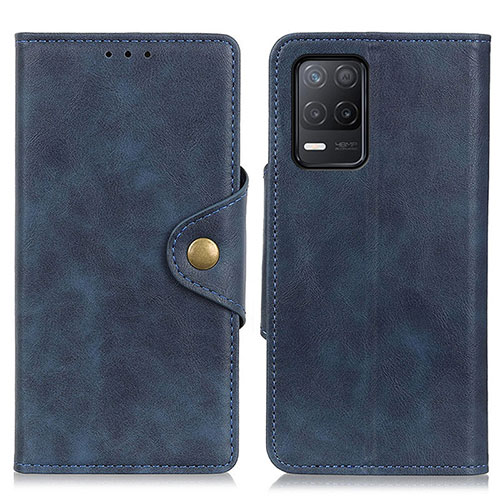 Leather Case Stands Flip Cover Holder N06P for Realme Q3 5G Blue