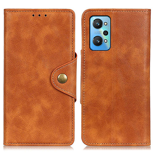 Leather Case Stands Flip Cover Holder N06P for Realme Q5 Pro 5G Brown