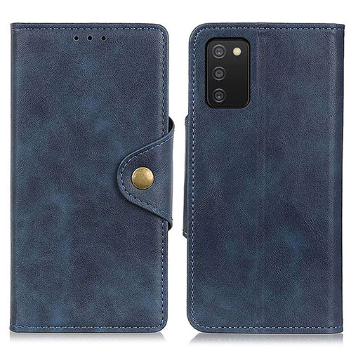 Leather Case Stands Flip Cover Holder N06P for Samsung Galaxy A03s Blue