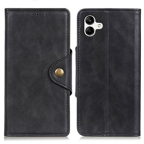 Leather Case Stands Flip Cover Holder N06P for Samsung Galaxy A05 Black