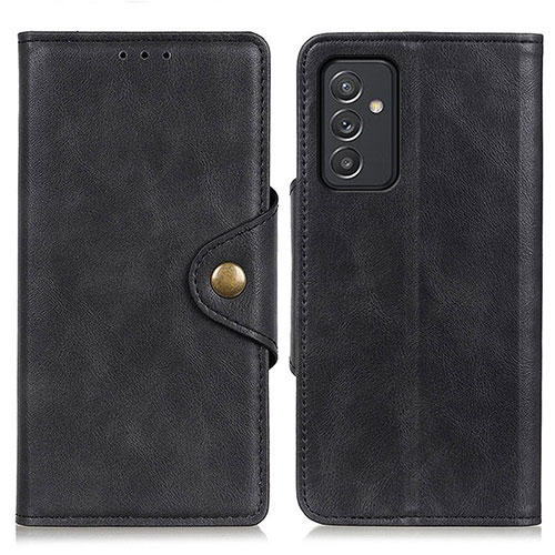 Leather Case Stands Flip Cover Holder N06P for Samsung Galaxy A05s Black