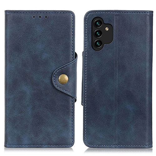 Leather Case Stands Flip Cover Holder N06P for Samsung Galaxy A13 4G Blue