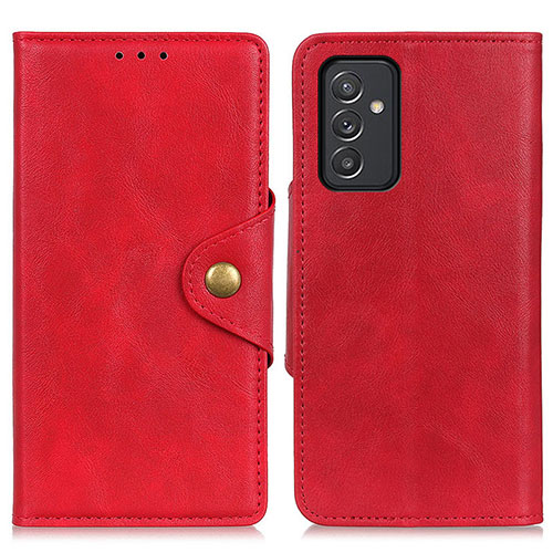 Leather Case Stands Flip Cover Holder N06P for Samsung Galaxy A15 4G Red