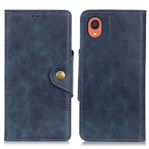 Leather Case Stands Flip Cover Holder N06P for Samsung Galaxy A22 5G SC-56B Blue