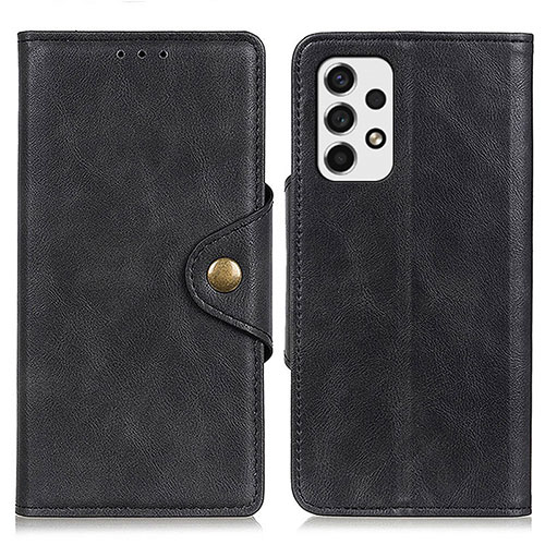 Leather Case Stands Flip Cover Holder N06P for Samsung Galaxy A53 5G Black