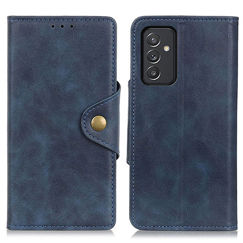 Leather Case Stands Flip Cover Holder N06P for Samsung Galaxy A55 5G Blue