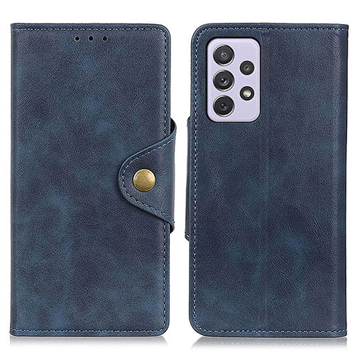 Leather Case Stands Flip Cover Holder N06P for Samsung Galaxy A73 5G Blue