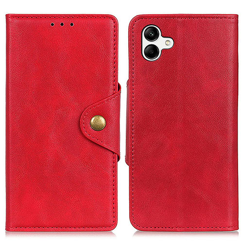 Leather Case Stands Flip Cover Holder N06P for Samsung Galaxy F04 Red