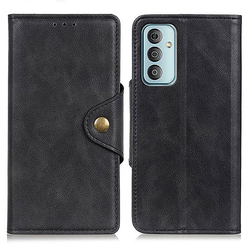 Leather Case Stands Flip Cover Holder N06P for Samsung Galaxy M13 4G Black