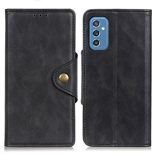 Leather Case Stands Flip Cover Holder N06P for Samsung Galaxy M52 5G Black