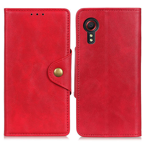 Leather Case Stands Flip Cover Holder N06P for Samsung Galaxy XCover 5 SM-G525F Red