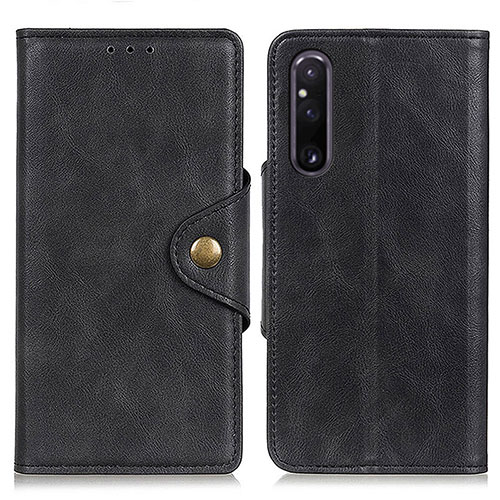 Leather Case Stands Flip Cover Holder N06P for Sony Xperia 1 V Black