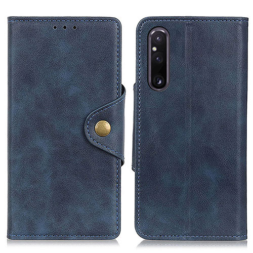 Leather Case Stands Flip Cover Holder N06P for Sony Xperia 1 V Blue