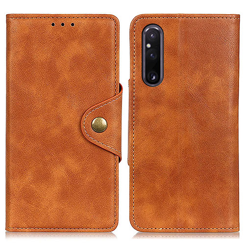 Leather Case Stands Flip Cover Holder N06P for Sony Xperia 1 V Brown