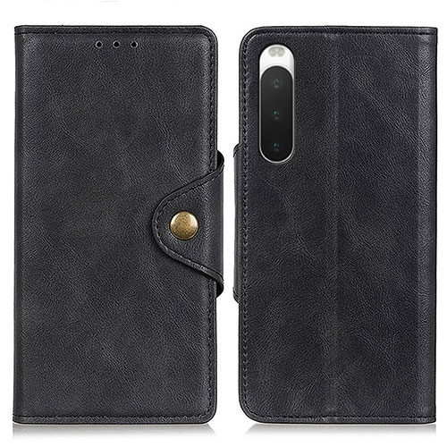 Leather Case Stands Flip Cover Holder N06P for Sony Xperia 10 IV Black