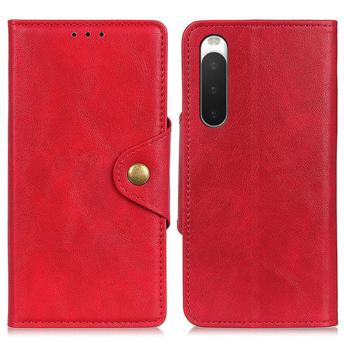 Leather Case Stands Flip Cover Holder N06P for Sony Xperia 10 IV SOG07 Red