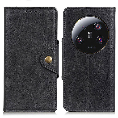 Leather Case Stands Flip Cover Holder N06P for Xiaomi Mi 13 Ultra 5G Black