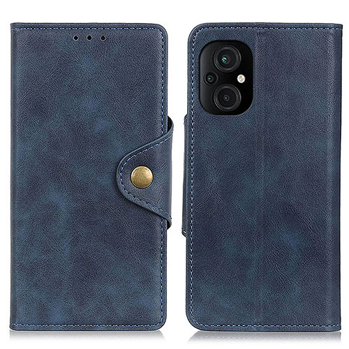 Leather Case Stands Flip Cover Holder N06P for Xiaomi Poco M5 4G Blue