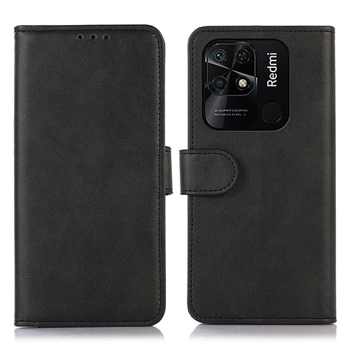 Leather Case Stands Flip Cover Holder N06P for Xiaomi Redmi 10C 4G Black