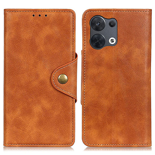 Leather Case Stands Flip Cover Holder N06P for Xiaomi Redmi Note 13 Pro 5G Brown