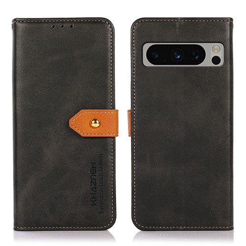 Leather Case Stands Flip Cover Holder N07P for Google Pixel 8 Pro 5G Black