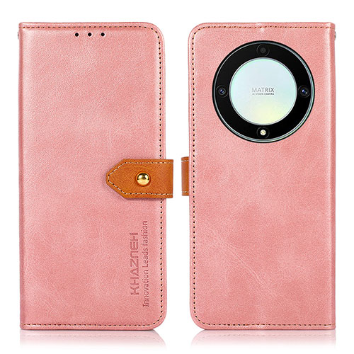 Leather Case Stands Flip Cover Holder N07P for Huawei Honor Magic5 Lite 5G Pink