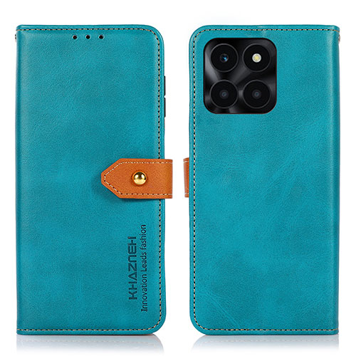 Leather Case Stands Flip Cover Holder N07P for Huawei Honor X6a Cyan