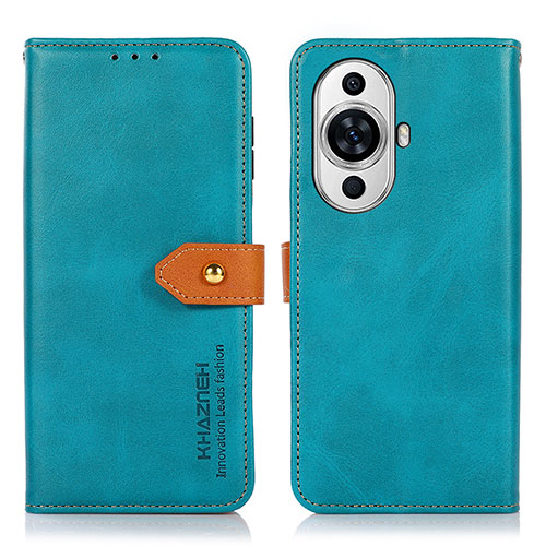 Leather Case Stands Flip Cover Holder N07P for Huawei Nova 11 Ultra Cyan