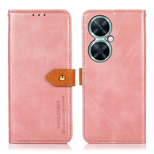 Leather Case Stands Flip Cover Holder N07P for Huawei Nova 11i Pink