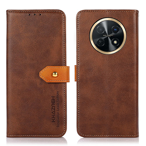 Leather Case Stands Flip Cover Holder N07P for Huawei Nova Y91 Brown